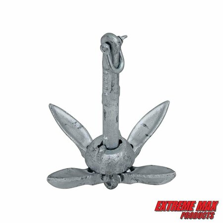 EXTREME MAX Extreme Max 3006.6542 BoatTector Galvanized Folding Anchor - 1.5 lbs. 3006.6542